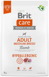 Brit 3kg Brit Care Dog Hypoallergenic Adult Medium Breed Lamb & Rice száraz kutyatáp 15% árengedménnyel