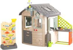 Smoby Căsuță ecologică cu un perete de joacă creativ în culori naturale Neo Jura Lodge Playhouse Green Smoby extensibilă (SM810230-1N)