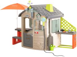 Smoby Căsuță ecologică cu set meteorologic în culori naturale Neo Jura Lodge Playhouse Green Smoby extensibilă (SM810230-1E) Casuta pentru copii