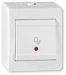 AVIDE Falra szerelhető nyomógombos csengőkapcsoló LED visszajelzővel IP44 fehér Avide (ERW POW 256I 00)