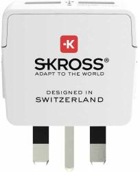 SKROSS 1500280 EU/2x USB -> UK 250V Adaptor de călătorie EU/2x USB -> UK 250V (1.500280)