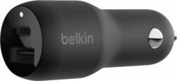 Belkin CCB004BTBK USB Type-C / USB-A Autós töltő - Fekete (37W) (CCB004BTBK)
