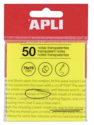 APLI Tampon adeziv, transparent, rezistent la apă, 75x75 mm, 50 de coli, APLI, galben (19569)