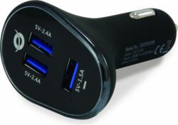 Conceptronic CARDEN06B Autós USB-A töltő - Fekete (31.5W) (CARDEN06B)