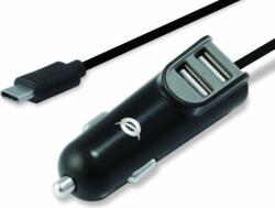 Conceptronic CARDEN05B Autós USB-A töltő - Fekete (15.5W) (CARDEN05B)