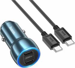 hoco. Z48 2x USB-C Autós töltő + USB Type-C kábel - Kék (40W)