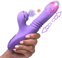 Shegasm Pro-Thrust Max 14X Thrusting & Pulsing Silicone Rabbit Purple Vibrator
