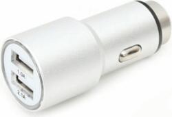 Platinet USB 2 portos autós töltő (5V / 2.1A) - Ezüst (OUCC2MS)