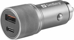 Sandberg 441-50 1x USB-C / USB-A Autós töltő - Szürke (48W) (441-50)