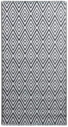  Vidaxl fekete-fehér PP kültéri szőnyeg 120 x 180 cm 310429