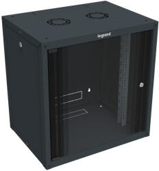 Legrand fali rack szekrény 19'' 9U MAG: 494 SZÉL: 600 MÉLY: 450 antracit egyrészes üvegajtós lapraszerelt levehető oldallapos MAX: 27 kg Linkeo (646251) (646251)