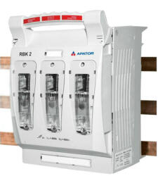 Apator RBK 2 pro-SD-V 100 Szakaszoló, késes biztosítós, vízszintes, 3f. , 400A, . 100mm sínrendszerre, alsó bekötés, V csatl (63-811686-121) (63-811686-121)