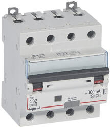 Legrand DX3 4P kombinált áram-védőkapcsoló C32 6000A / 10kA 300mA A típus (411242) (411242)