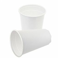  Műanyag pohár, 2, 3 dl, 100 db, fehér (KHMU010) - irodaoutlet