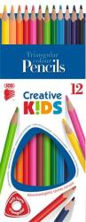 ICO Színes ceruza készlet, háromszögletű, ICO "Creative kids", 12 különböző szín (TICCK12)