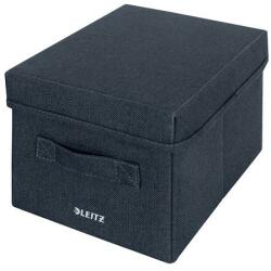 LEITZ Doboz, szövet borítású, S méret, LEITZ "Fabric", sötétszürke (E61460089) - irodaoutlet