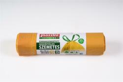 Mazzini Szemeteszsák, újrahasznosított, húzófüles, 70 l, 15 db, 64x70 cm, 18 , MAZZINI, sárga (KHK916) - irodaoutlet