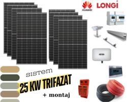 Longi Sistem complet fotovoltaic 25 KW cu montaj (M-SIS-25KW-TRIF)