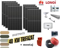 Longi Sistem complet fotovoltaic 40 KW cu montaj (M-SIS-40KW-TRIF)