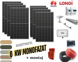 Longi Sistem complet fotovoltaic 6 kw monofazat cu montaj (M-SIS-6KW-MONO)