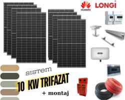 Longi Sistem complet fotovoltaic 10 KW trifazat cu montaj (M-SIS-10KW-TRIF)