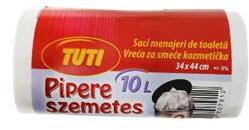 TUTI Szemeteszsák, pipere, 10 l, 40 db, 34x44 cm, 9 , TUTI, fehér (KHT966) - irodaoutlet