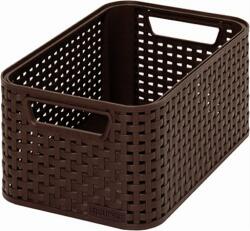 Keter Rattan hatású kosár, 6l, sötétbarna, CURVER "Style S (CSCR7SB) - irodaoutlet