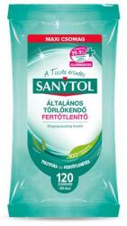 SANYTOL Fertőtlenítő törlőkendő, 60 db maxi/120 db standard, SANYTOL (KHT1016)