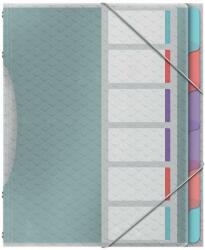 ESSELTE Előrendező, A4, 6 részes, műanyag, ESSELTE "Colour’Breeze", áttetsző (E626255) - irodaoutlet