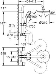 GROHE New Tempesta Cosmop. System 210 Zuhanyr. term