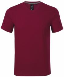 MALFINI Férfi póló Action V-neck - Garnet | L (7008615)