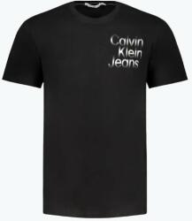 Calvin Klein Jeans Tricou barbati DIFFUSED STACKED J30J325189 cu croiala Regular fit si logo, Negru (FI-J30J325189_NEBEH_L)
