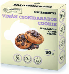 majomkenyér vegán, gluténmentes csokidarabos cookie édesítőszerekkel 50 g