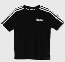 Adidas gyerek pamut póló fekete, nyomott mintás - fekete 170 - answear - 11 990 Ft