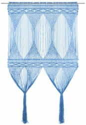  Vidaxl kék makramé pamutfüggöny 140 x 240 cm 323990