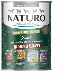 Naturo Conserva Naturo Adult cu Carne de Rata, Fructe si Legume in Sos cu Ierburi Aromatice 390g (F1DNAT1101)