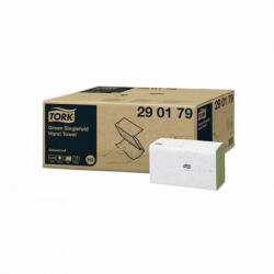 Tork Kéztörlő 2 rétegű Z hajtogatású 250 lap/csomag 15 csomag/karton Singlefold H3 Tork_290179 zöld (290179)