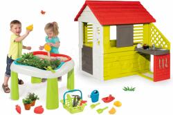 Smoby Set căsuţă Pretty Nature Smoby cu bucătărie de vară şi măsuţă Grădinar De Jardinage 2in1 de la 24 luni (SM810713-12) Casuta pentru copii