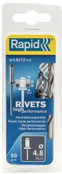 RAPID Nituri Rapid High Performance diametru 4.8mm x 12mm, aluminiu, burghiu metal HSS inclus, 50 buc set 5000388 (IS5000388)