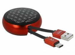 Delock USB 2.0 cablu retractabil USB-C tip A negru / roșu (85819) (85819)