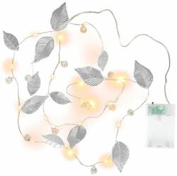 Nexos Világító gyöngy arany levelek 20 LED meleg fehér - kokiskashop