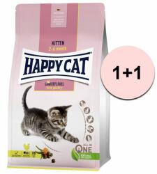 Happy Cat Happy Cat Kitten Land Geflügel / Carne de pasăre 1, 3 kg 1+1 GRATUIT