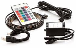 OPTY LED strip 2pcs, 2x 50cm, USB, 15 LED-uri, telecomandă, 16 culori, benzi LED autoadezive (50DTM)
