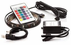 OPTY LED strip 2pcs, 2x 30cm, pentru USB, 9 LED-uri, telecomandă, 16 culori, benzi LED autoadezive (30DTM)