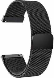 Curea universală metalică de schimb, închidere magnetică, glisare Milaneză, 20 mm, negru (DST-01-00 20mm black)