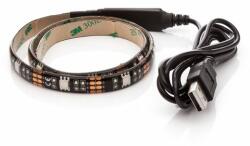 OPTY Bandă cu LED-uri 30cm, USB, 9 LED-uri, comutator, 20 de culori, autoadezivă (30S)