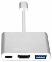 Adaptor USB-C la HDMI, USB 3.0, USB-C pentru telefoane sau laptopuri, cu suport pentru încărcare telefon