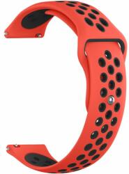 Mobilly szíj Fitbit Versa és Versa Lite számára, 22 mm, szilikon, piros/fekete (273 DSV-03-00F red/black 22mm)