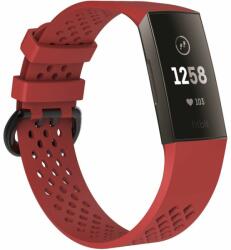 Mobilly szíj a Fitbit Charge 3 -hoz, S méret, szilikon, piros (88 DSC3-03-00F red S)