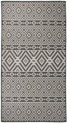 vidaXL fekete csíkos lapos szövésű kültéri szőnyeg 80 x 150 cm (340848)